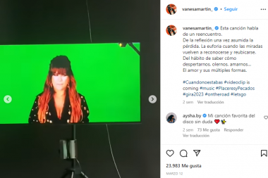 Vanesa Martin compartio una performance en vivo de su single Cuando no estabas